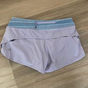 Lavender lululemon speed up shorts